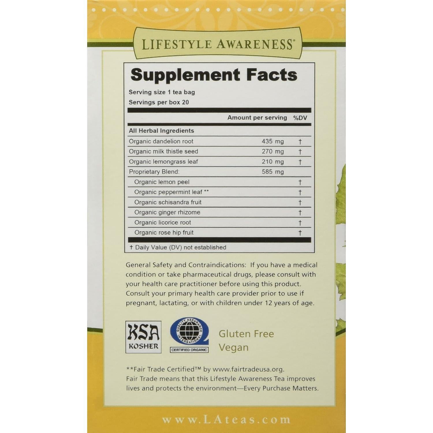 Té Detox de Hígado Dandy Sin Cafeína 20 Bolsitas 40g