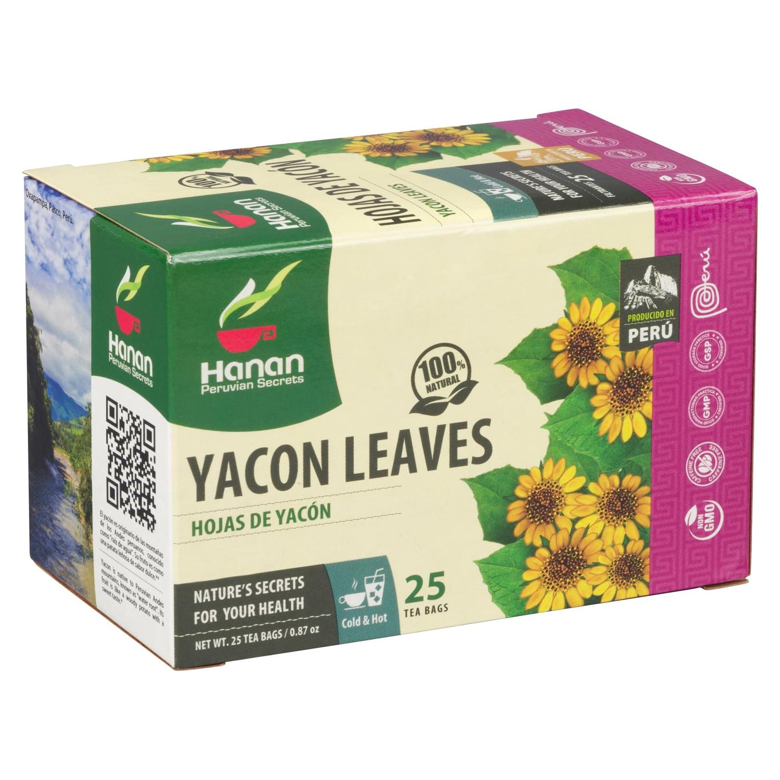 Té de Hierbas de Hoja de Yacón Hanan - 25 Bolsitas 100% Naturales