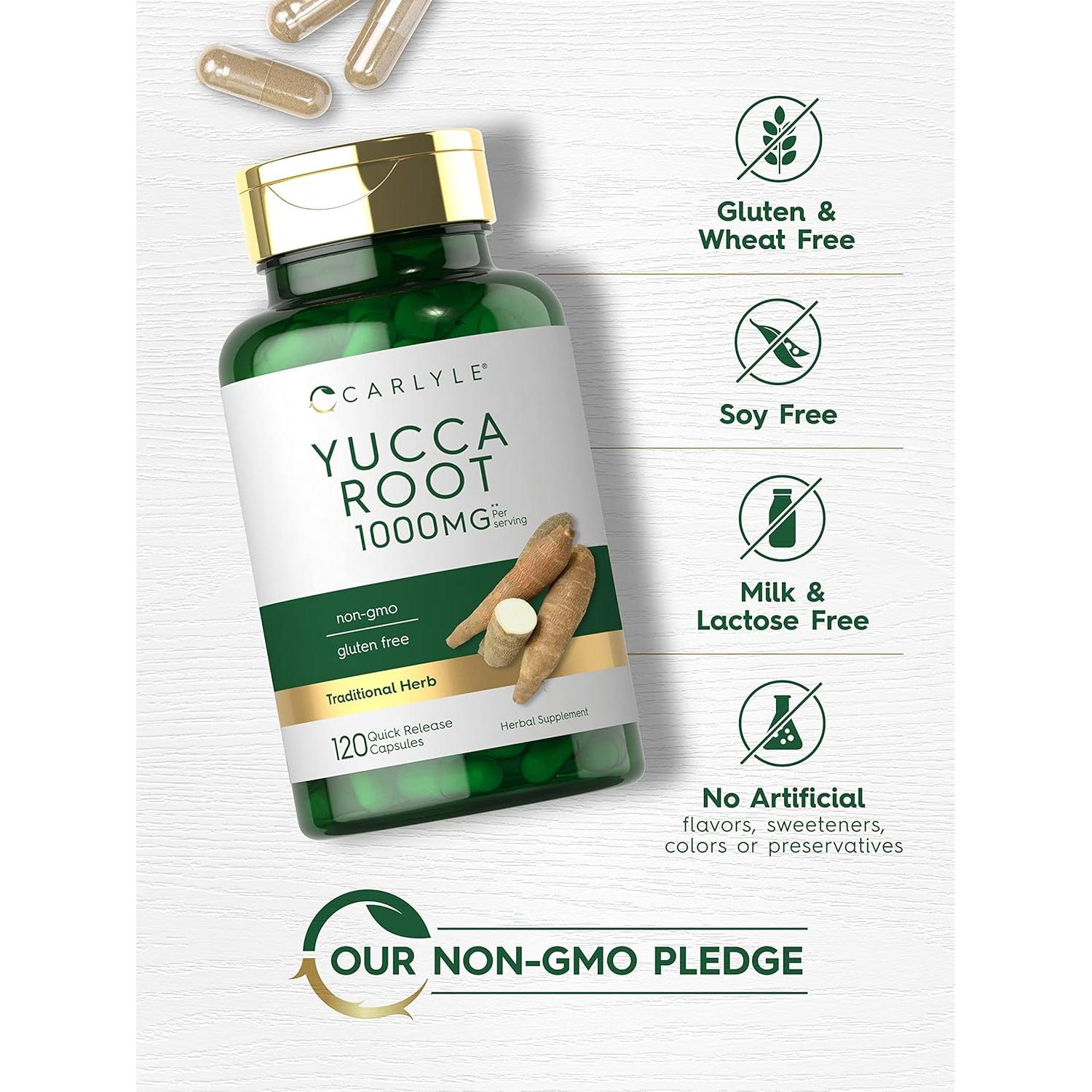 Extracto de Raíz de Yuca Carlyle 1000mg 120 Cápsulas Suplemento Herbal