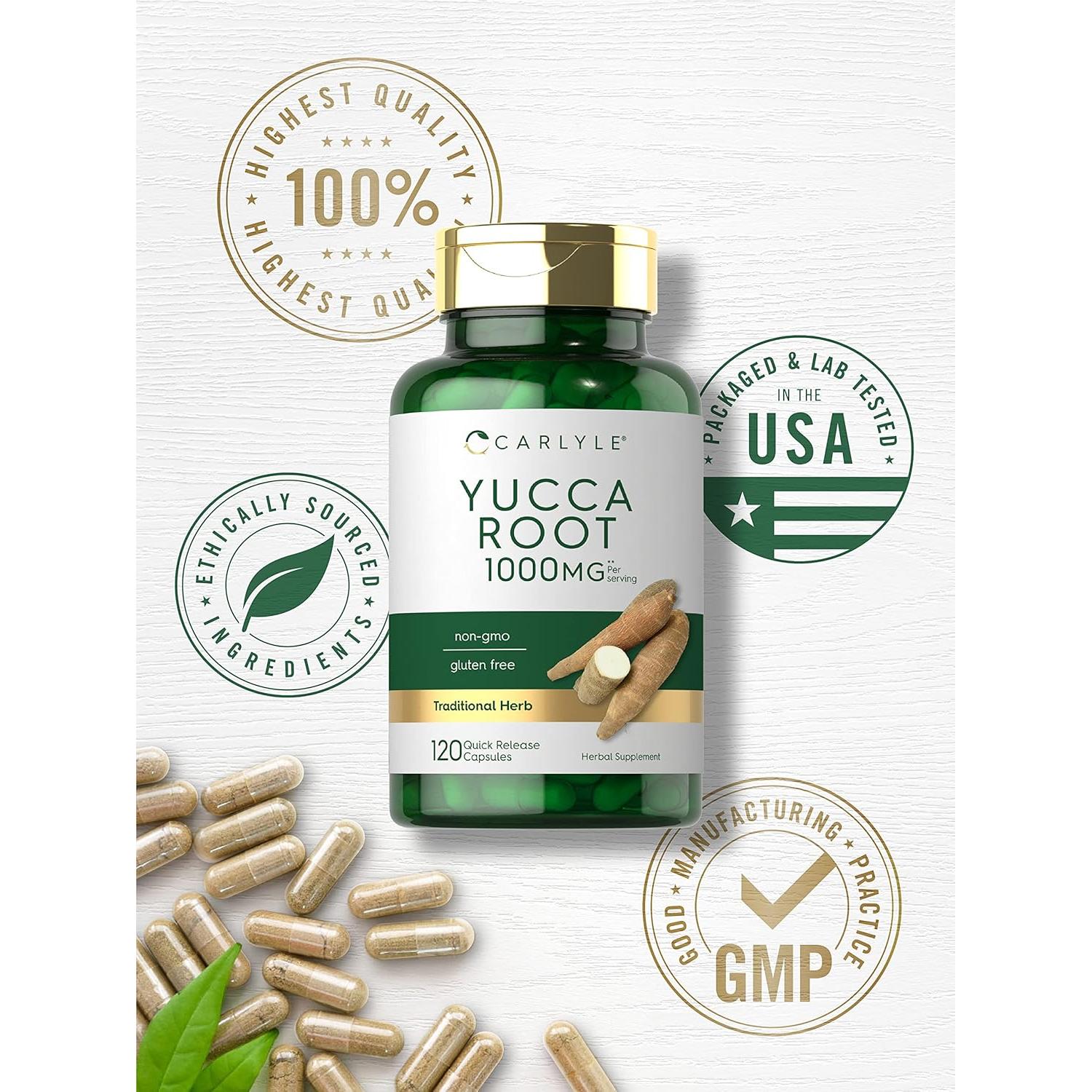 Extracto de Raíz de Yuca Carlyle 1000mg 120 Cápsulas Suplemento Herbal