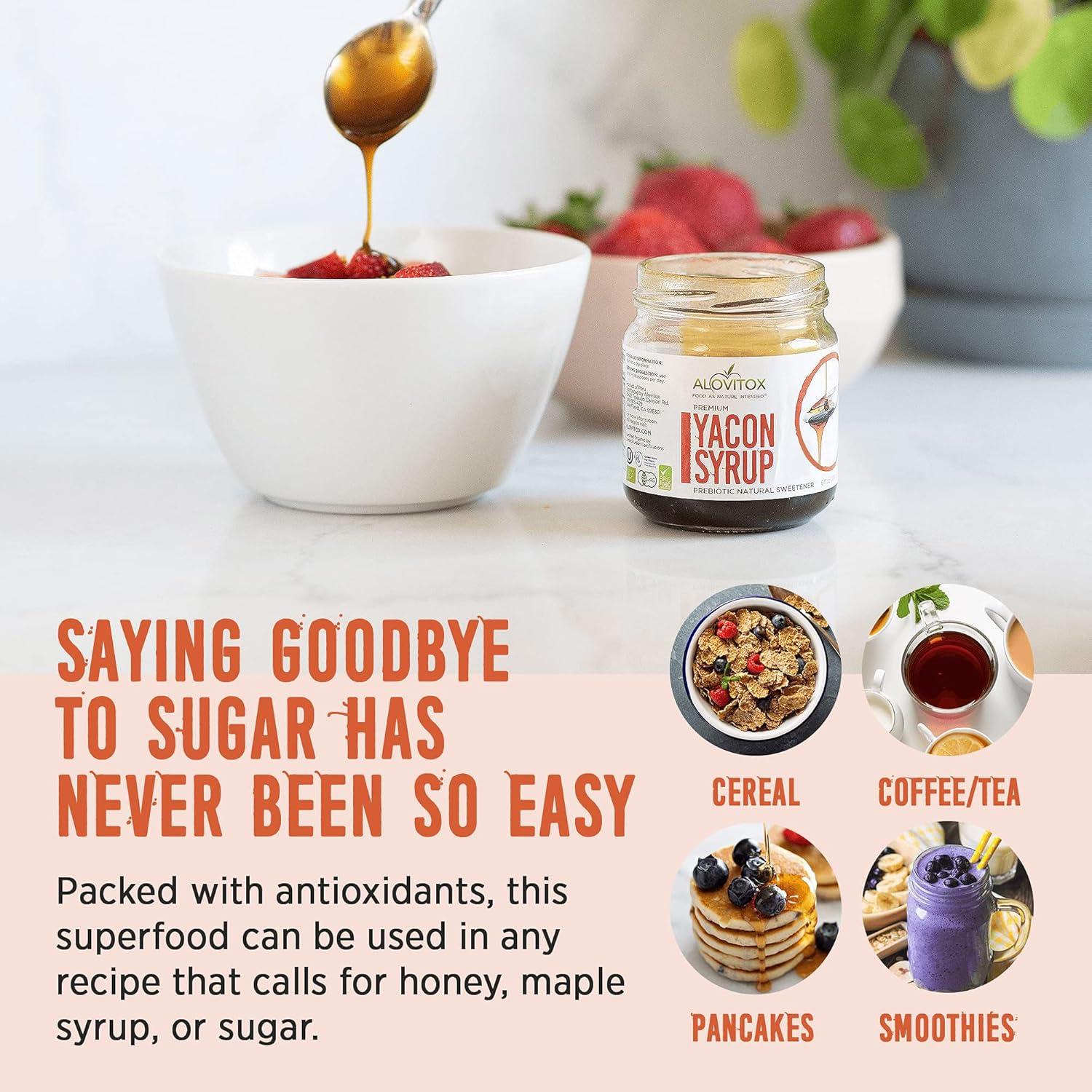 Jarabe de Yacón Orgánico Alovitox 227 g - Edulcorante Natural