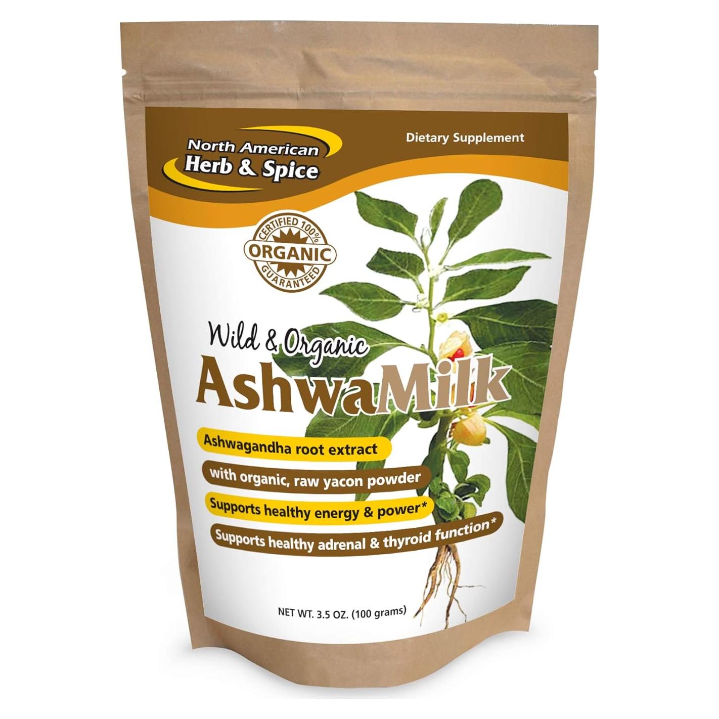 AshwaMilk North American Herb & Spice 99g - Extracto de Ashwagandha