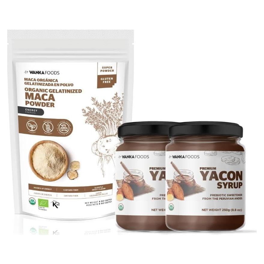 Polvo de Maca Orgánica 226.8g + Jarabe de Yacón Orgánico 2 unidades