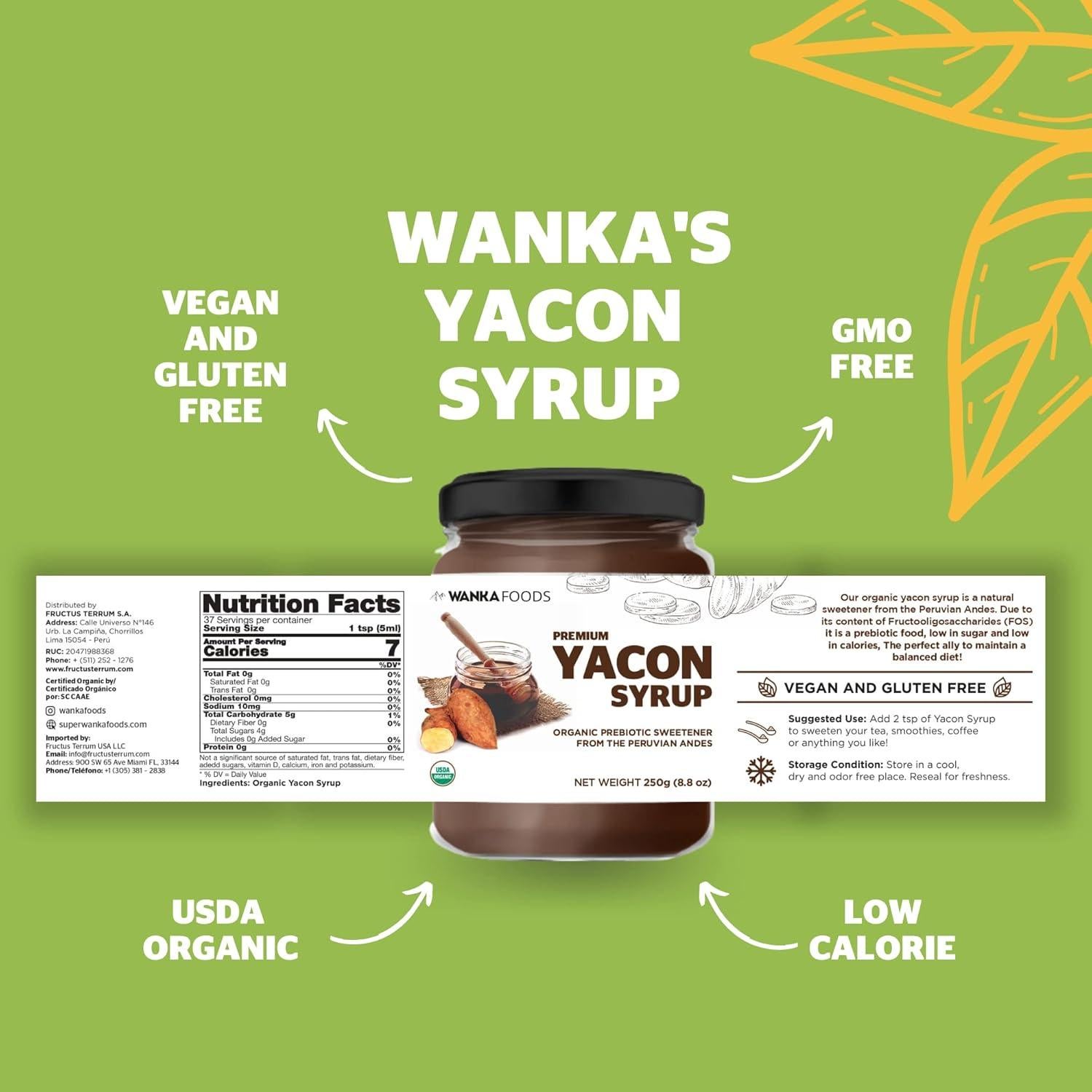 Polvo de Maca Orgánica 226.8g + Jarabe de Yacón Orgánico 2 unidades