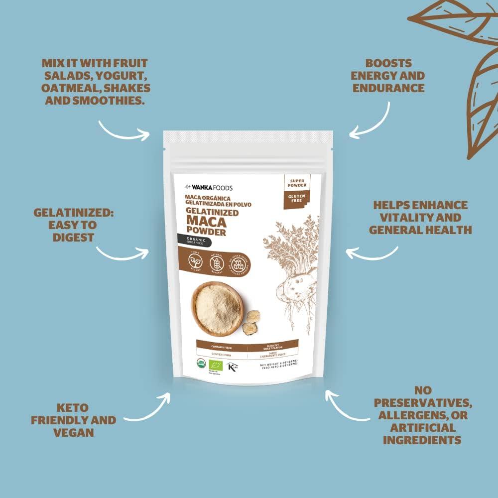 Polvo de Maca Orgánica 226.8g + Jarabe de Yacón Orgánico 2 unidades