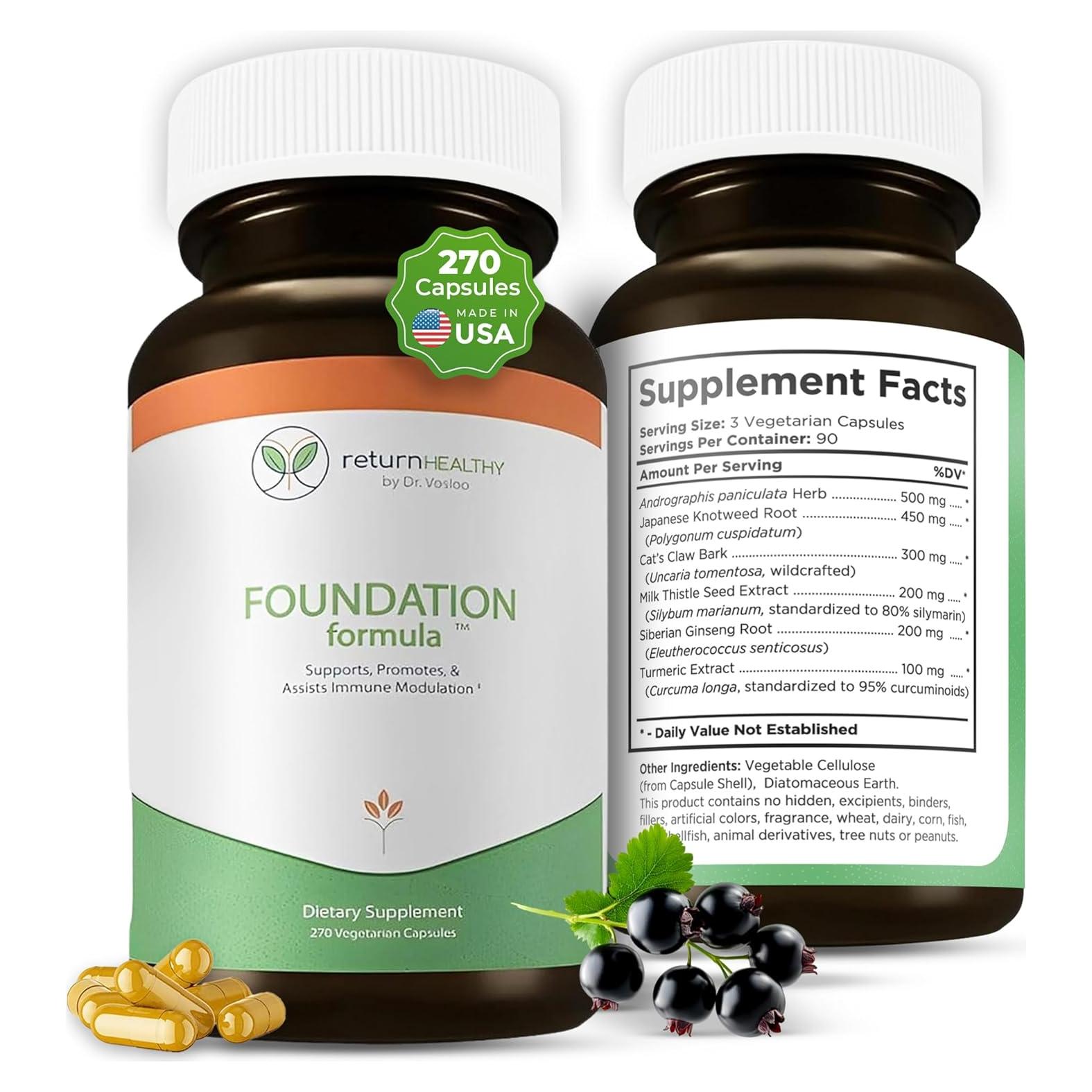 Suplemento Inmunológico Return Healthy 270 Cápsulas 100% Natural