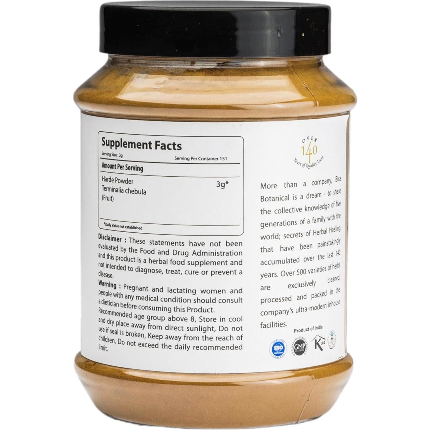 Haritaki en Polvo Bixa Botanical 0.45 kg - Suplemento Herbal