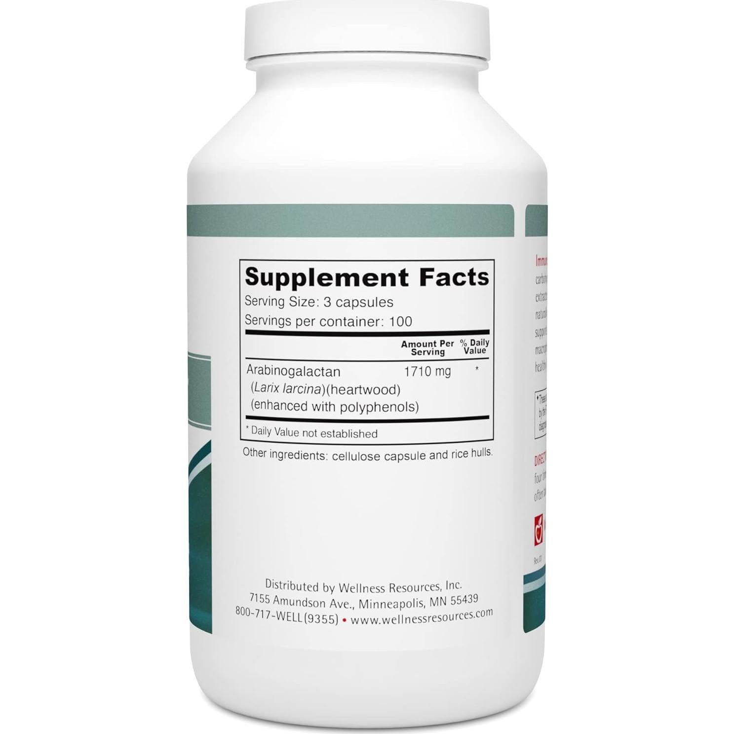Cápsulas de Arabinogalactano Wellness Resources - 300 Unidades