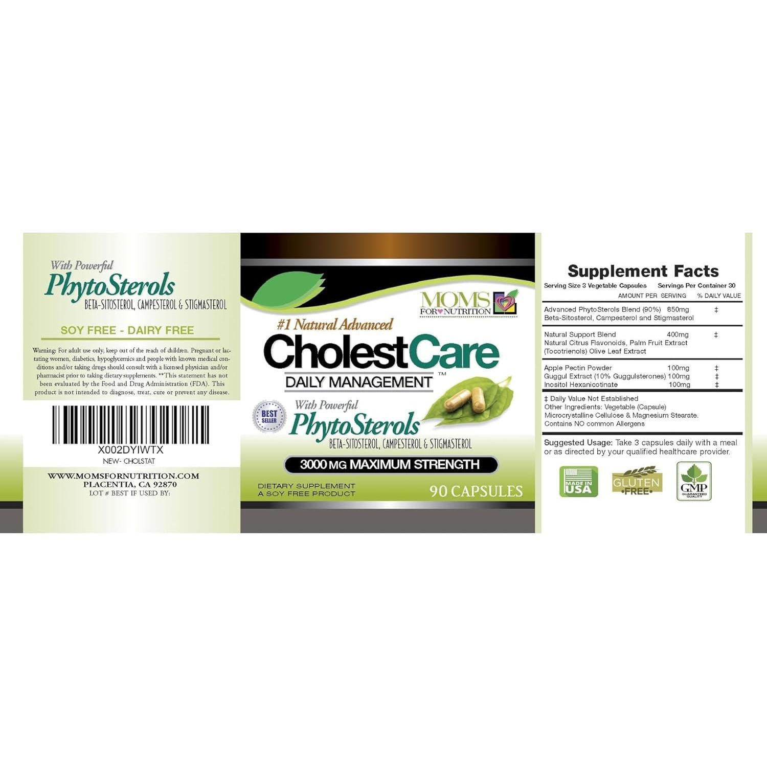 Suplemento de Esteroles Vegetales CholestCare 3000mg - 90 Cápsulas