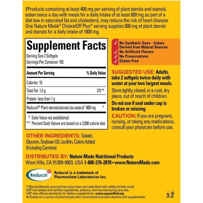 Cholesterol Off Plus 210 Softgels 900mg Esteroides Vegetales