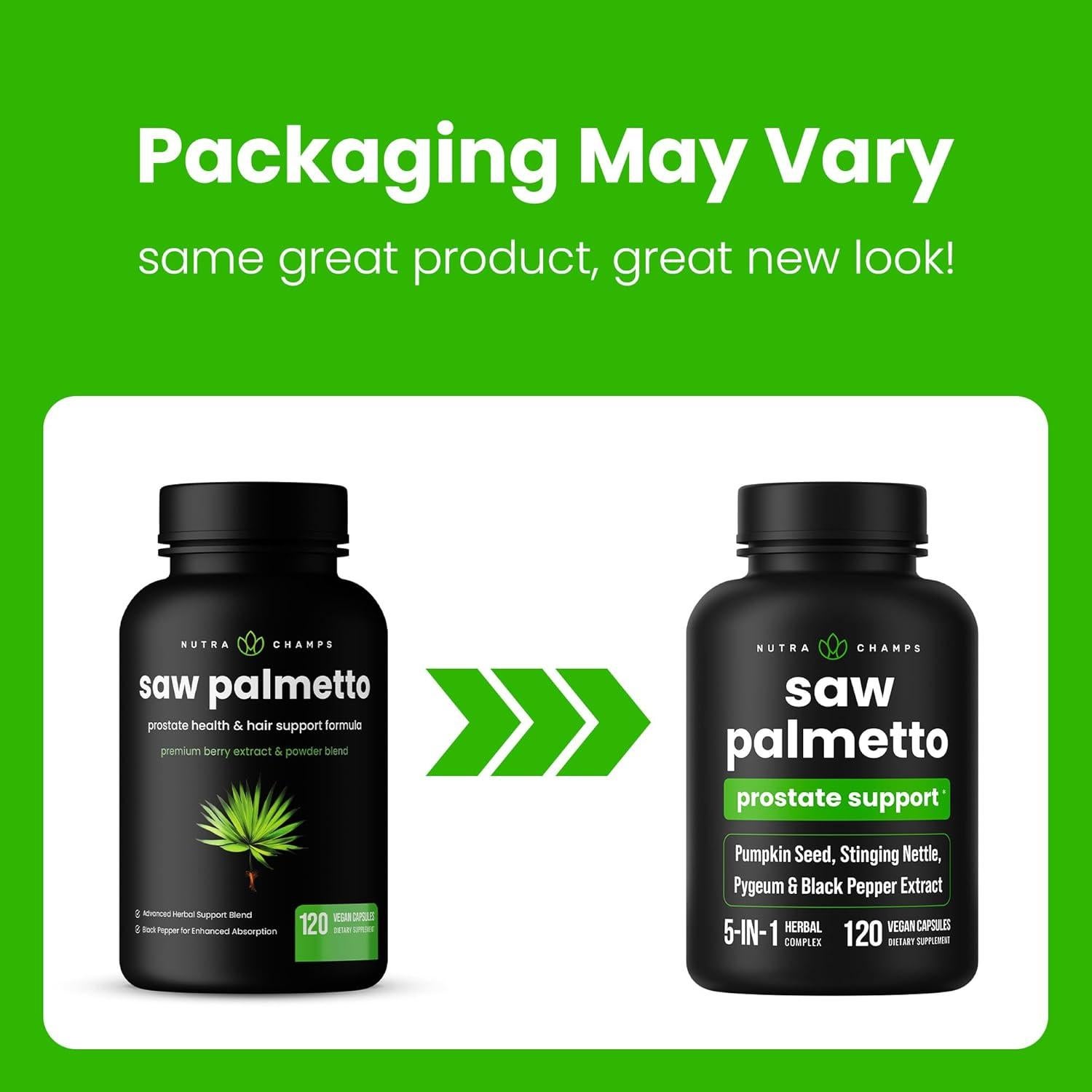 Suplemento de Saw Palmetto NutraChamps 600mg 120 Cápsulas