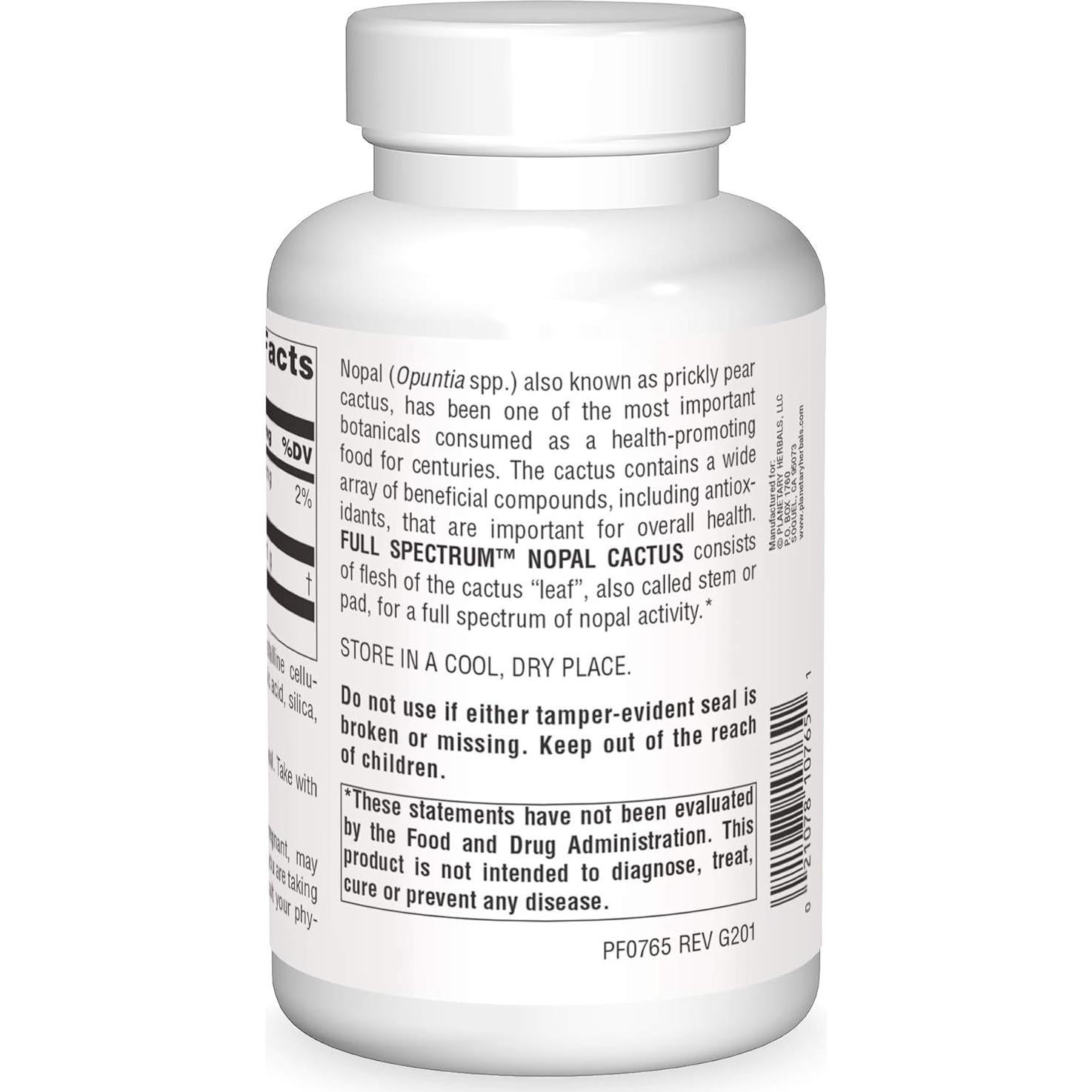 Suplemento de Nopal Cactus 1000mg Planetary Herbals 200g