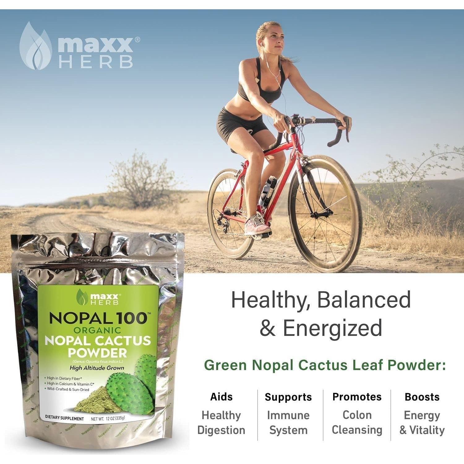 Polvo de Nopal Orgánico Maxx Herb 340 g - Alto en Fibra y Calcio