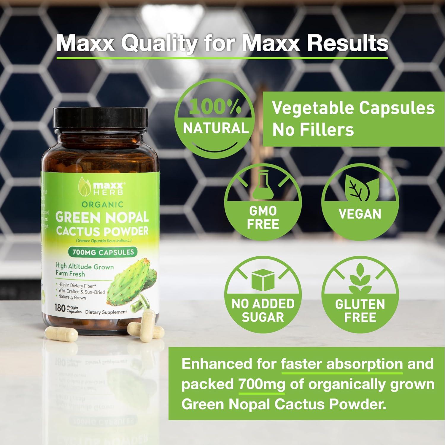Cápsulas de Nopal Verde Maxx Herb 180 Unidades 272g