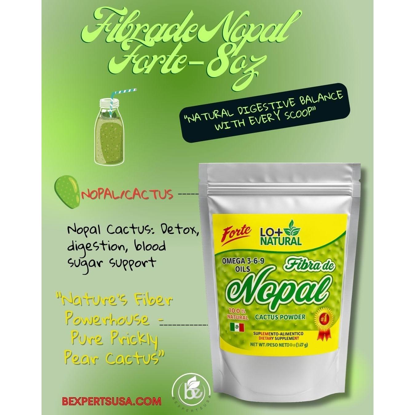 Fibra de Nopal 227 g - Polvo Puro Vegano Sin Gluten - Suplemento Digestivo