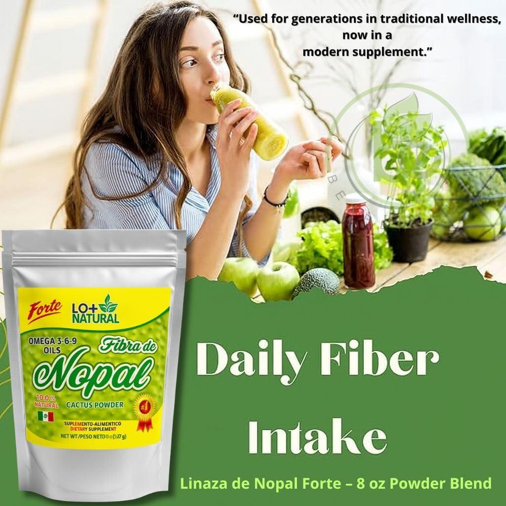 Fibra de Nopal 227 g - Polvo Puro Vegano Sin Gluten - Suplemento Digestivo