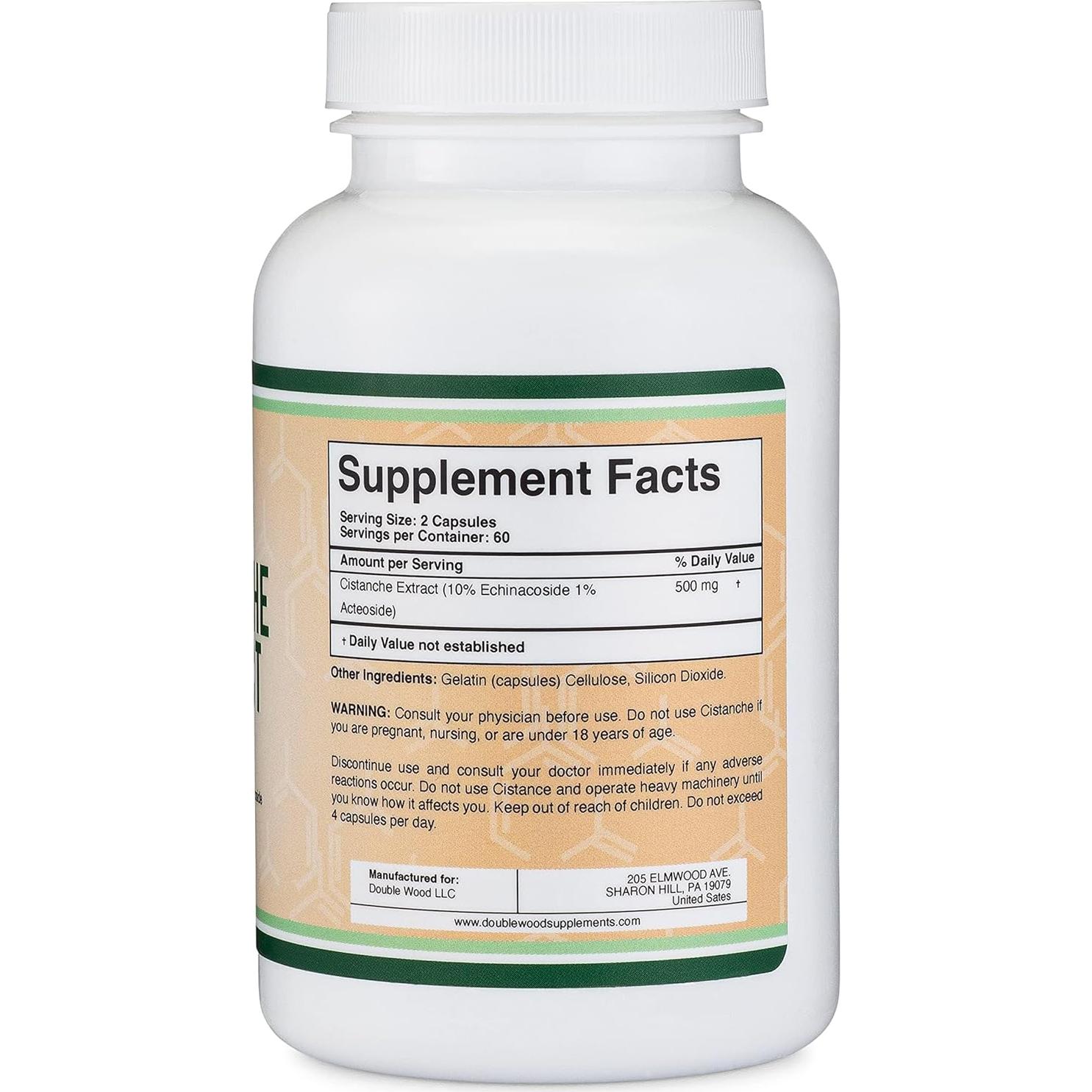 Extracto de Cistanche Tubulosa 500mg Double Wood 120 Cápsulas