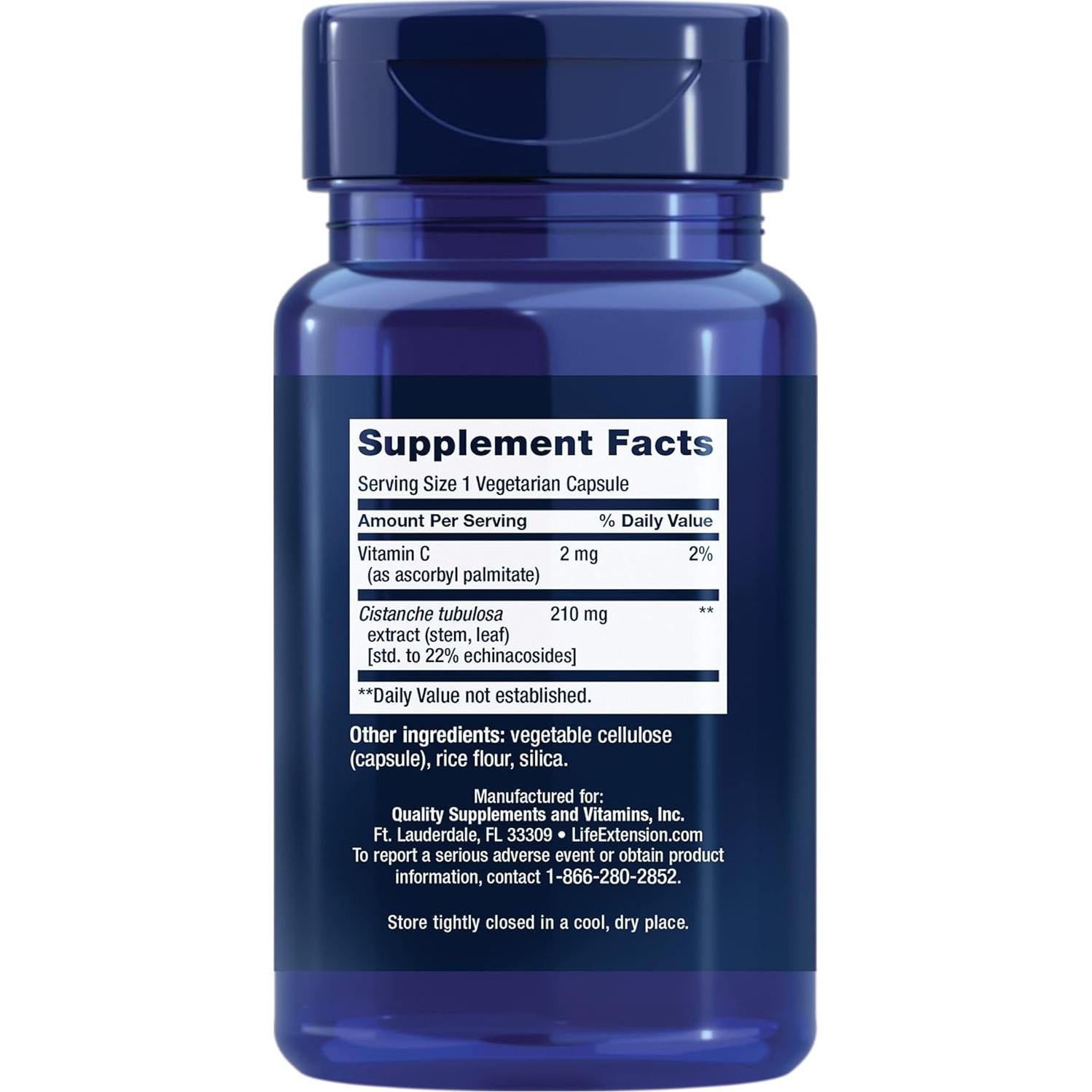 Cistanche Estandarizado Extensión de Vida 30 Cápsulas 31.75g