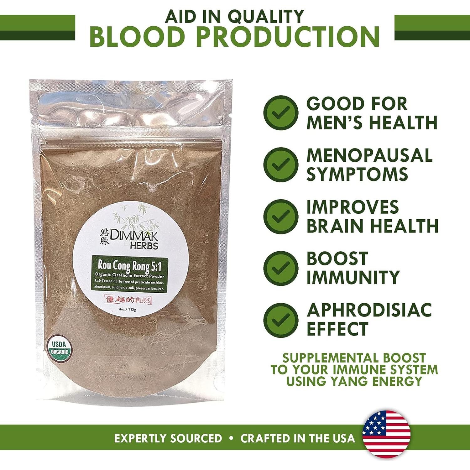 Polvo de Extracto Orgánico Cistanche Deserticola 113g Dimmak Herbs