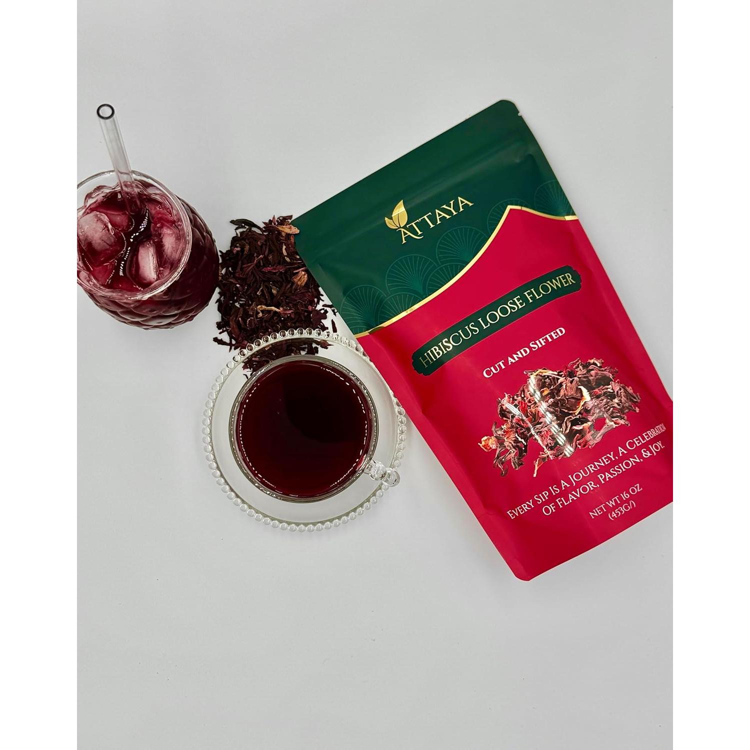 Flores de Hibisco Sueltas Attaya 454g - 100% Naturales, Sin Cafeína