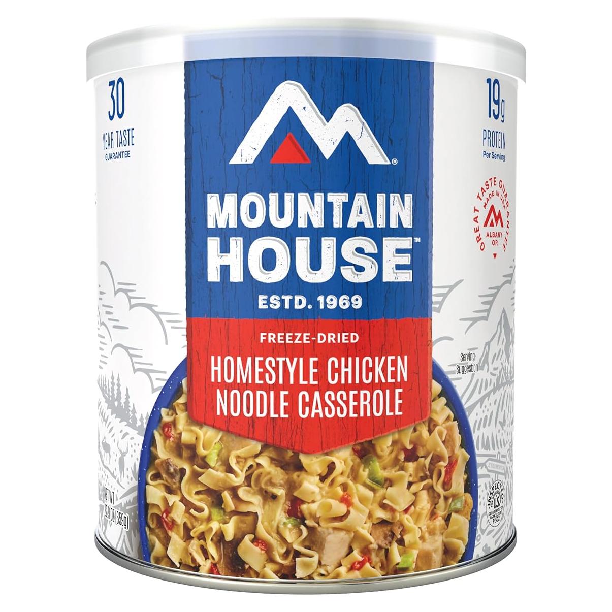 Cazuela de Pollo y Fideos Mountain House 10 Porciones 30 Años Vida Útil