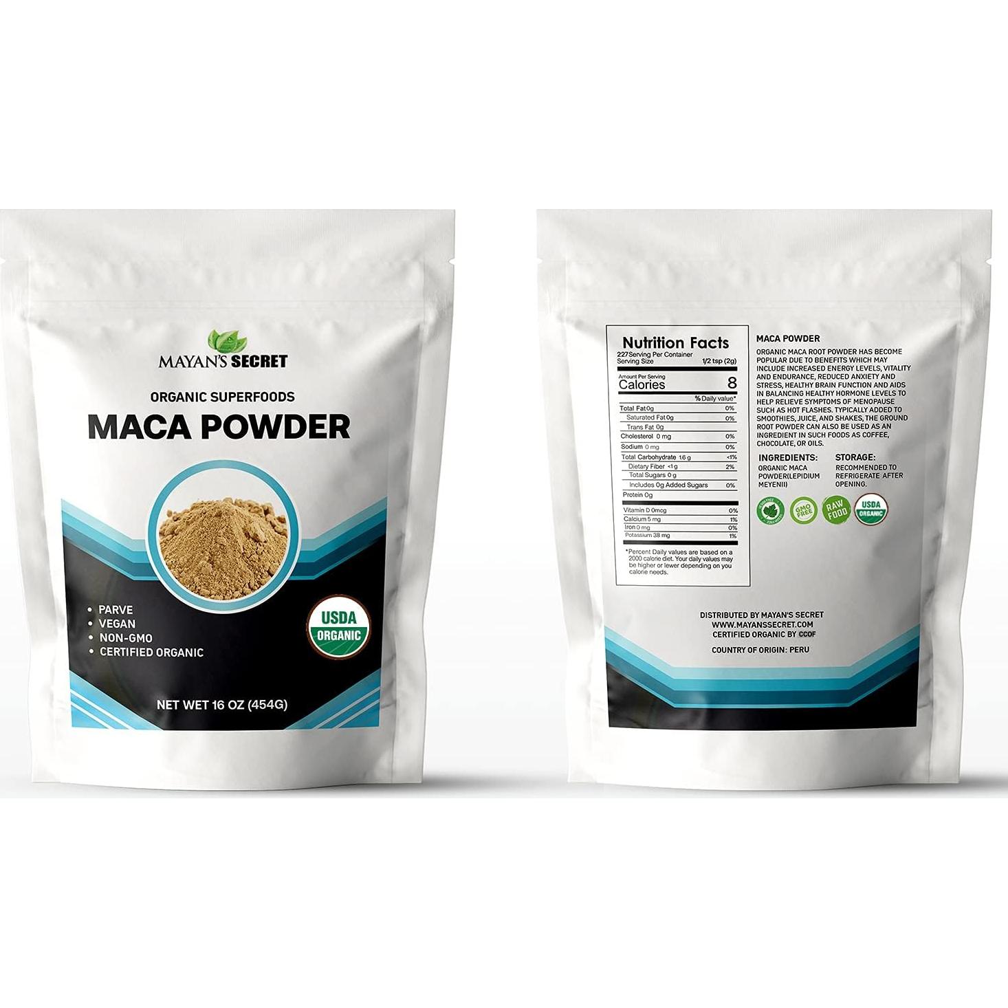 Polvo de Raíz de Maca Orgánico Secreto Maya 908g (2x454g)