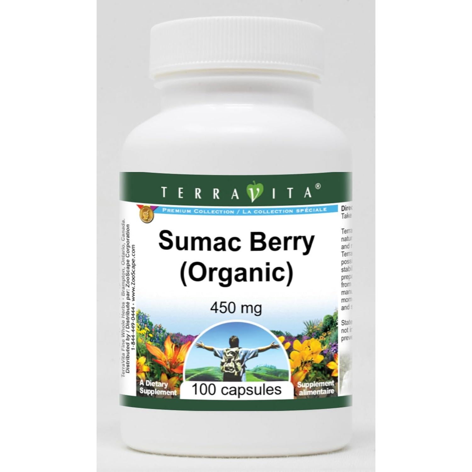 Baya de Sumac Orgánica TerraVita 450 mg 100 Cápsulas x 3