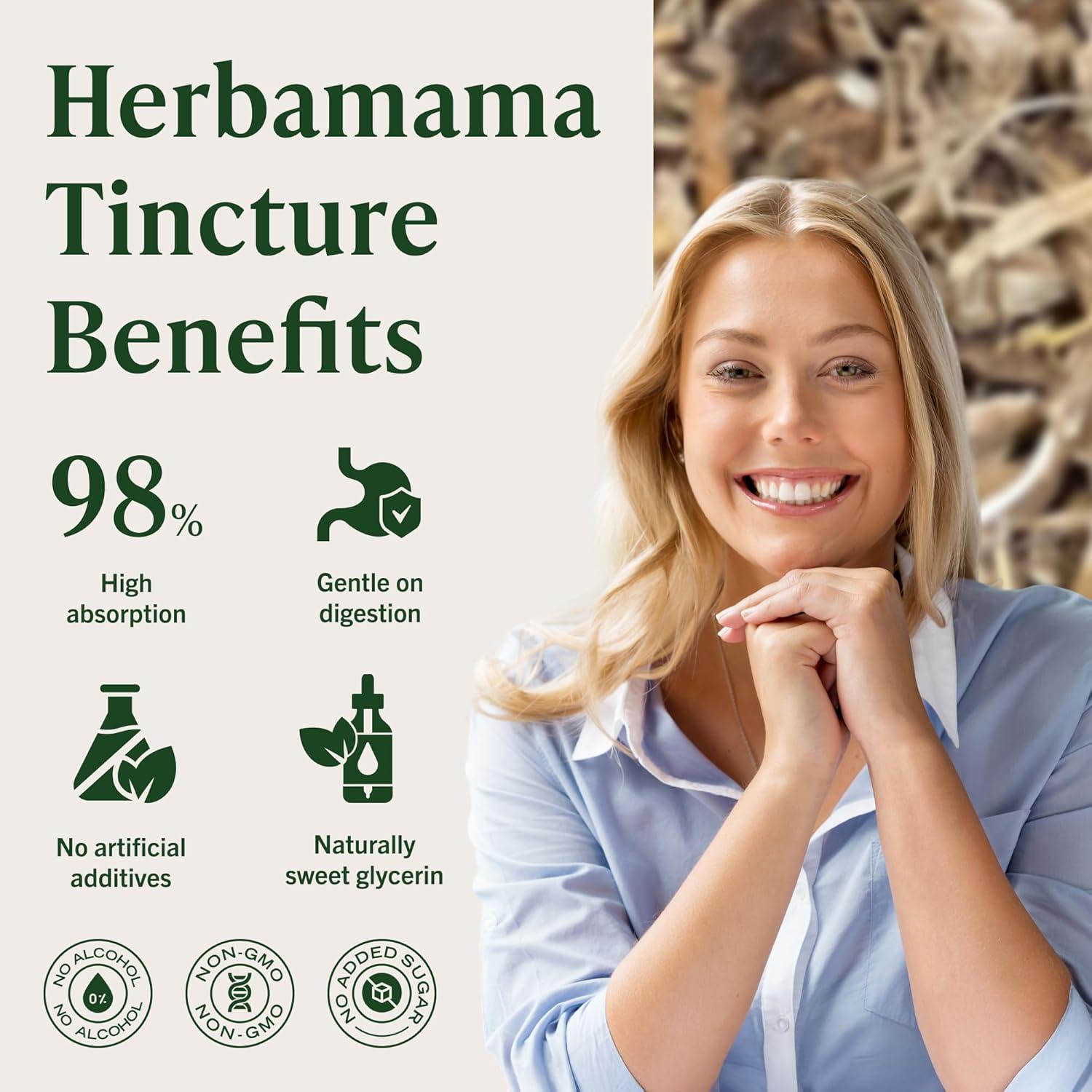 Tintura de Raíz de Escoba de Butcher Herbamama 59 ml - Soporte Vegano para Piernas