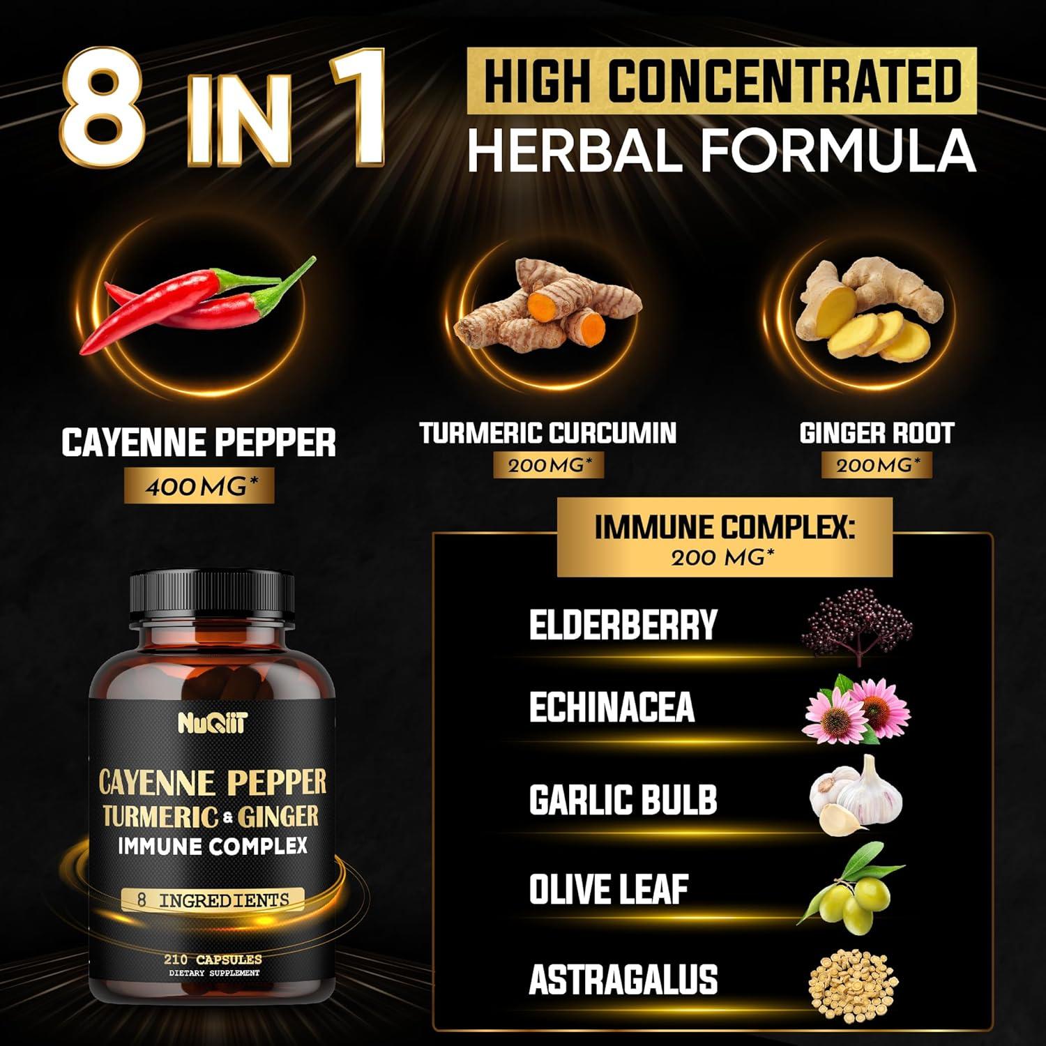 Cápsulas de Pimienta de Cayena Orgánica Nuqiit 210 Unidades