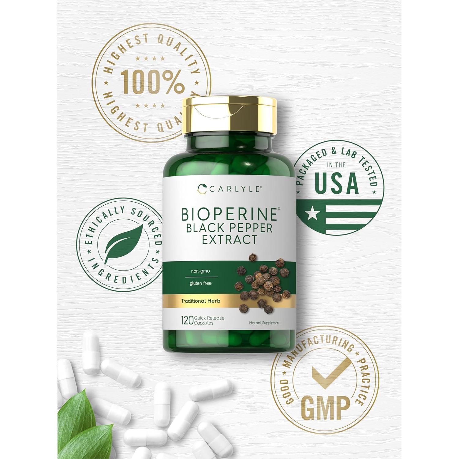 Cápsulas de Bioperine 10mg Carlyle | 120 Unidades | Sin OGM