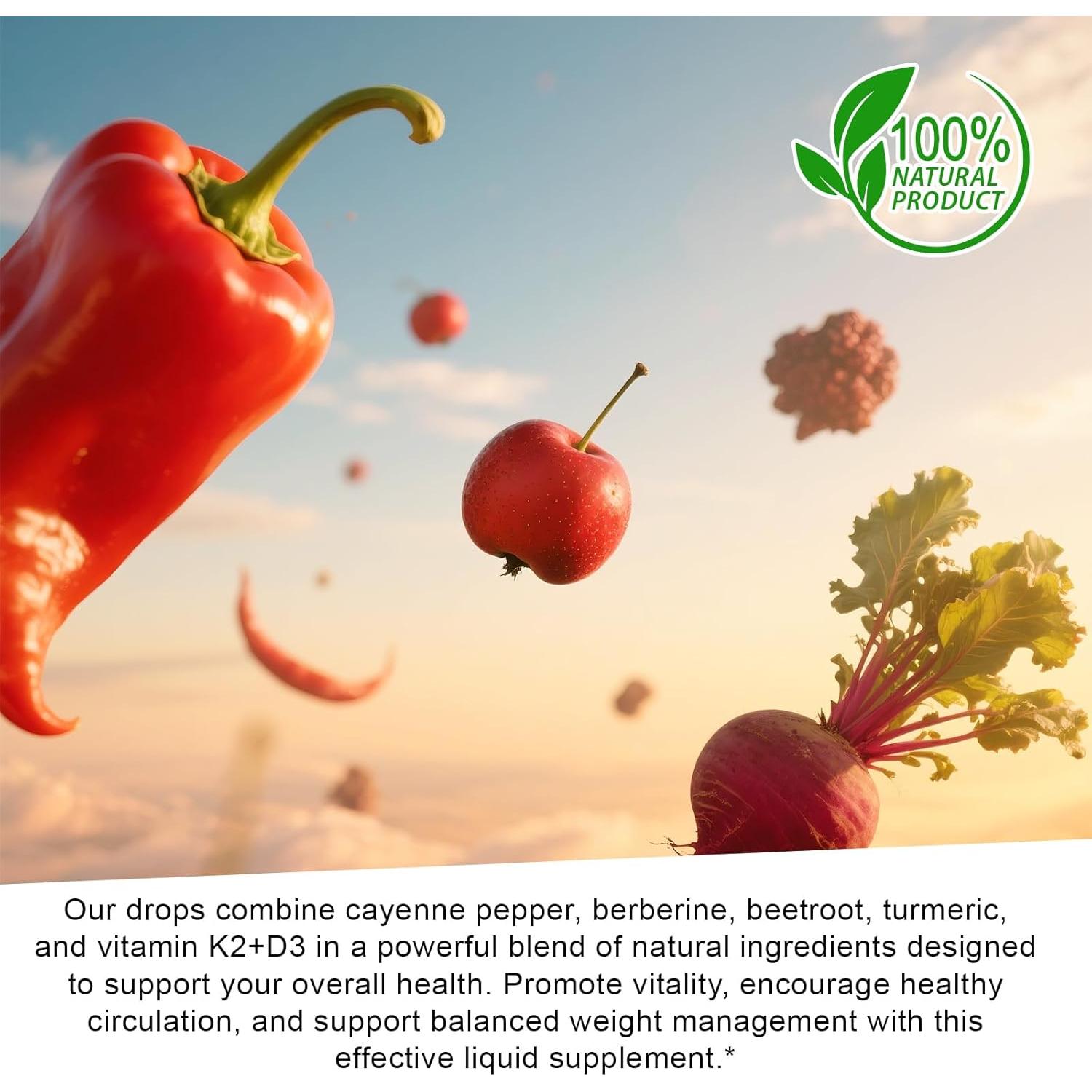 Gotas de Pimienta de Cayena QYCOTXYR 60 ml - Suplemento Saludable