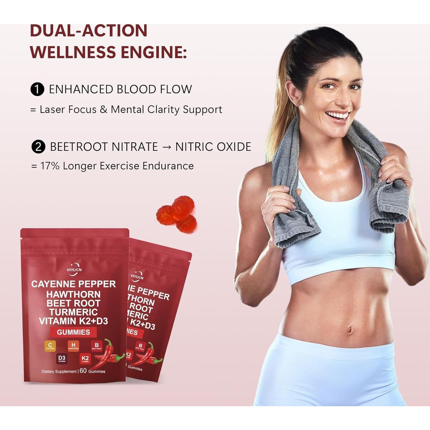 Gomitas Veganas de Pimienta de Cayena VSYLICN 60 Unidades