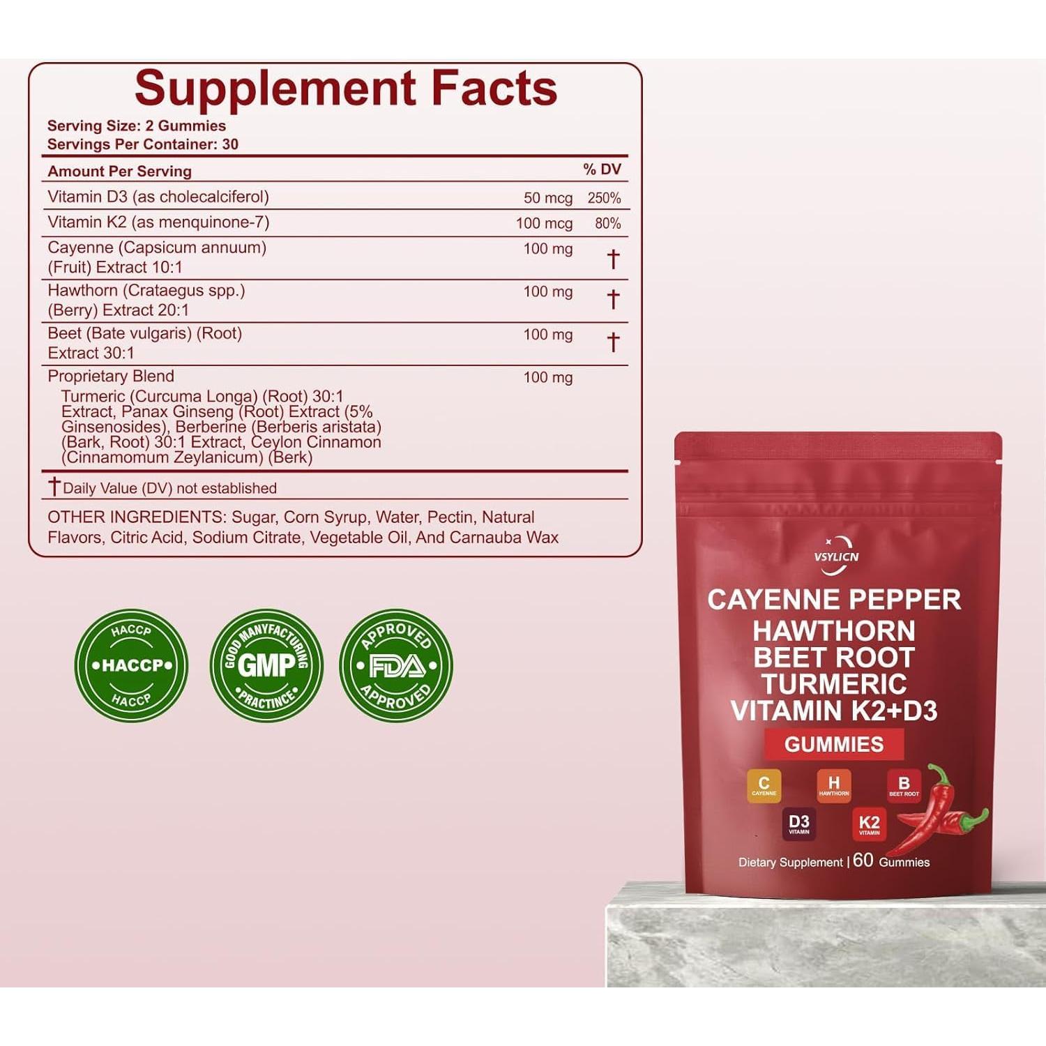 Gomitas Veganas de Pimienta de Cayena VSYLICN 60 Unidades