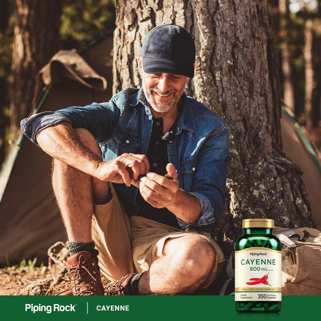 Cápsulas de Pimienta de Cayena Piping Rock 600mg 350 Conteo