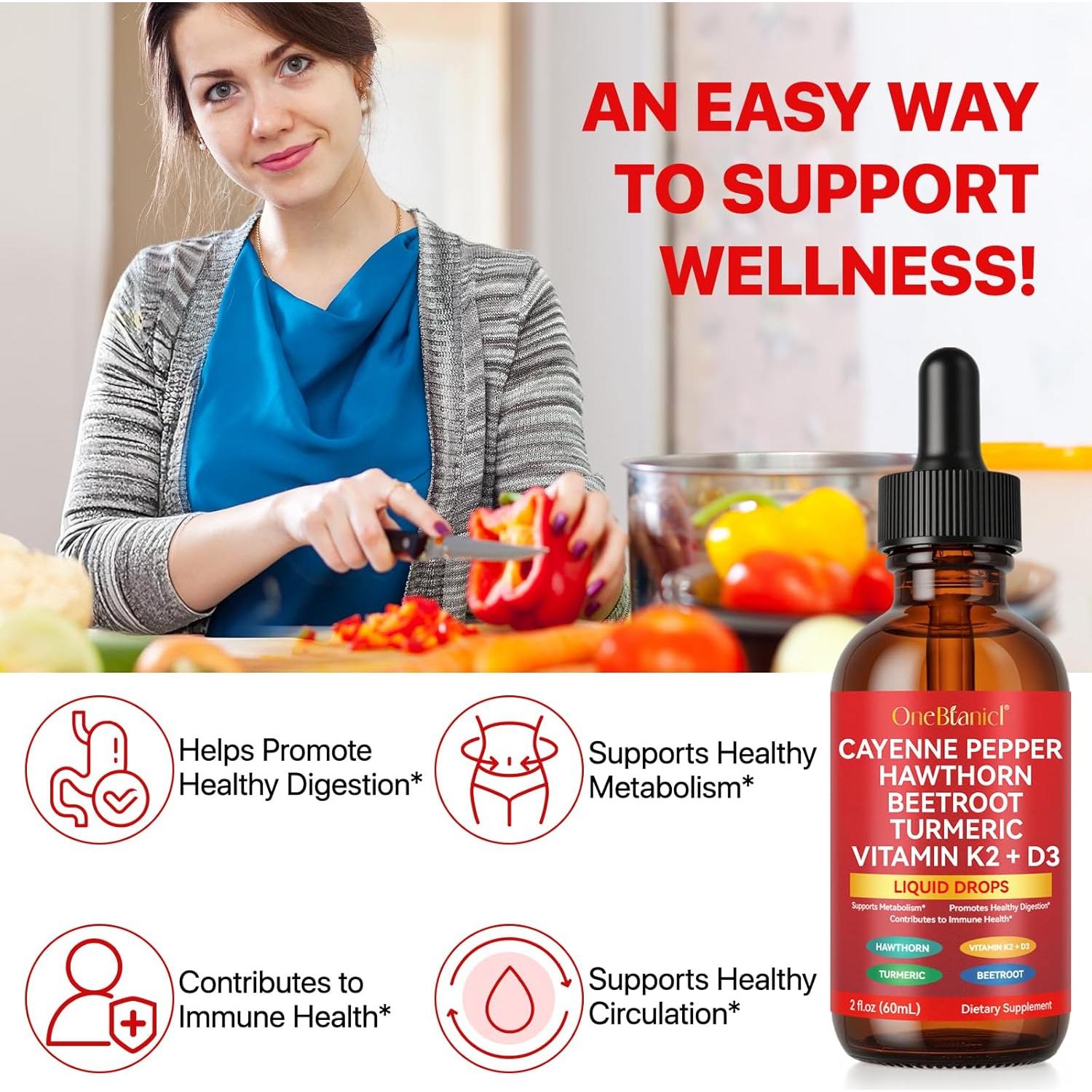 Gotas Líquidas de Pimienta de Cayena Arkture 2PCS - Vitamina K2 y D3