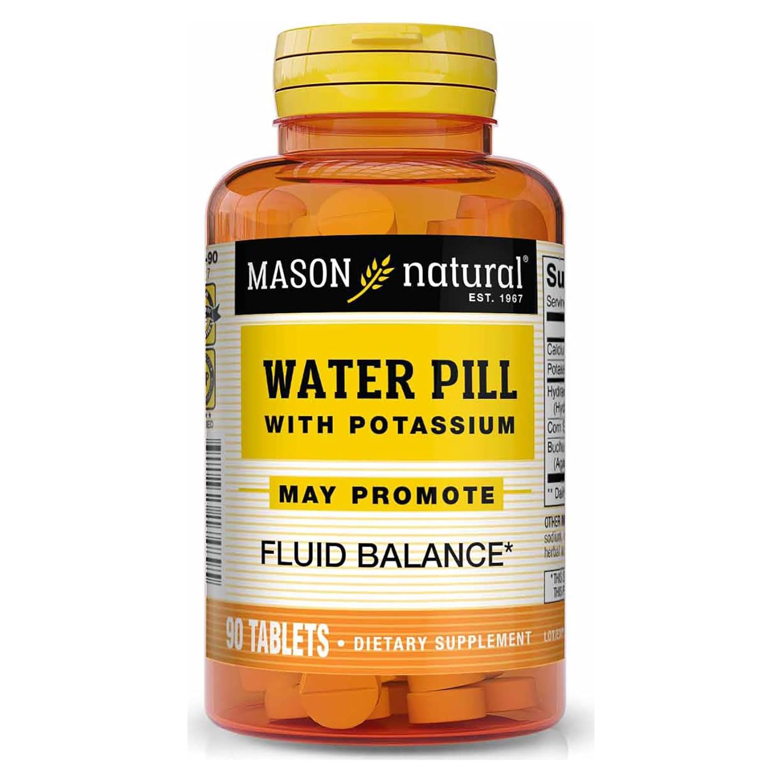 Píldoras de Agua Natural Mason con Potasio y Calcio - 90 Tabletas