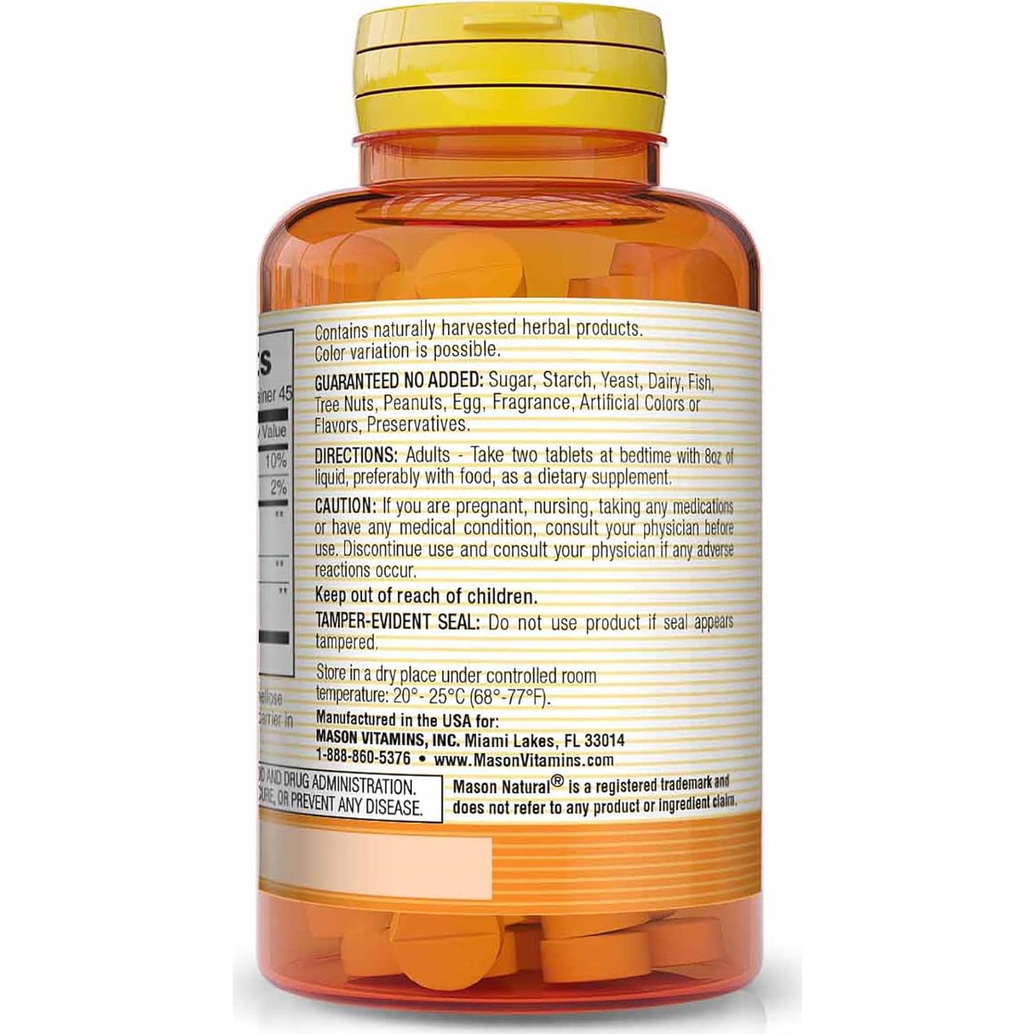 Píldoras de Agua Natural Mason con Potasio y Calcio - 90 Tabletas