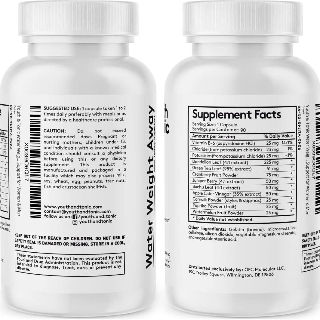 Pastillas Herbales Diuréticas OFC Molecular - 90 Cápsulas