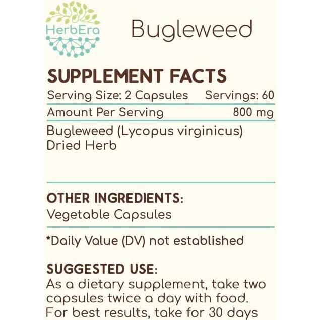 Cápsulas de Bugleweed HerbEra 120 unidades 400 mg 100% natural