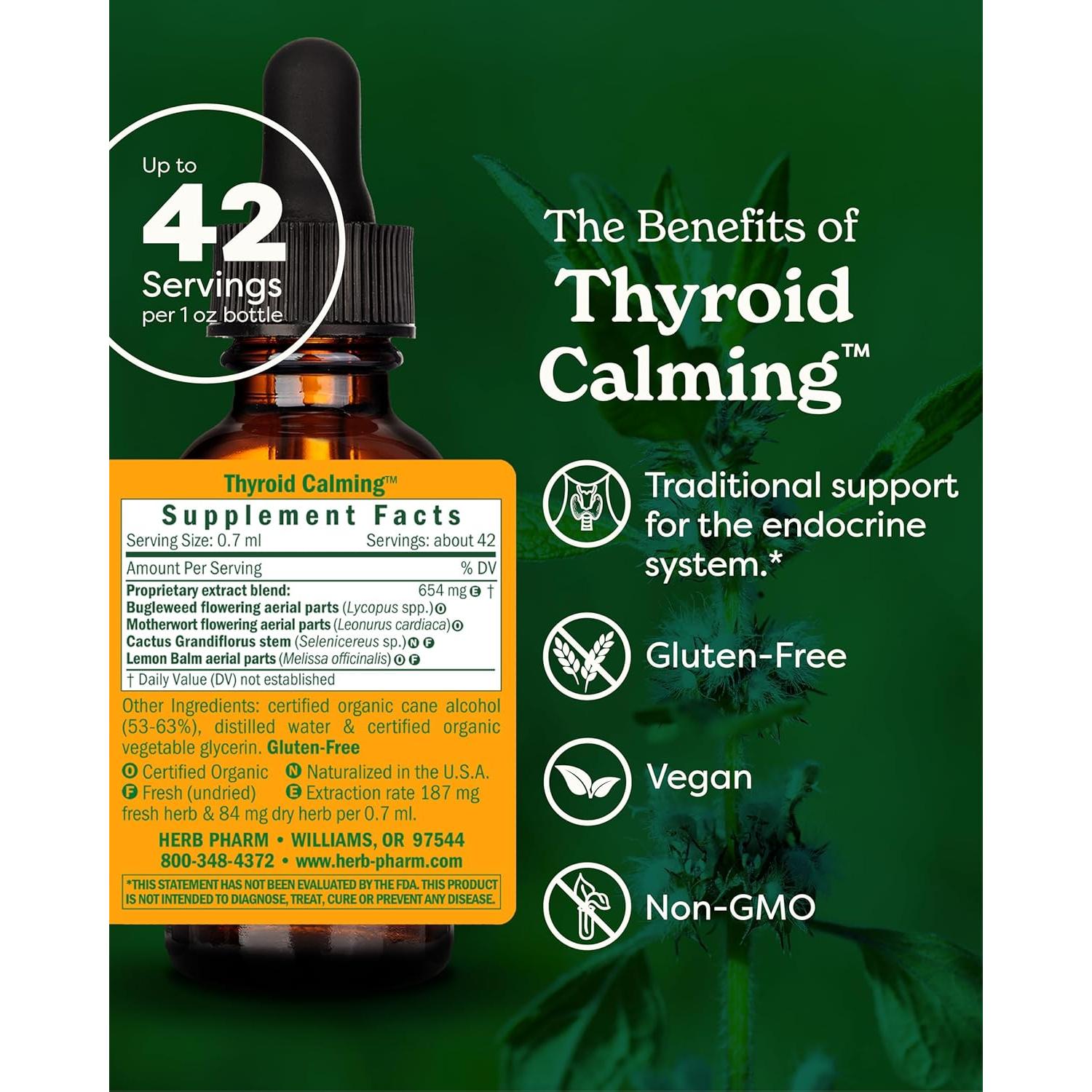 Herb Pharm Fórmula Herbal Líquida Calmante Tiroides 30ml