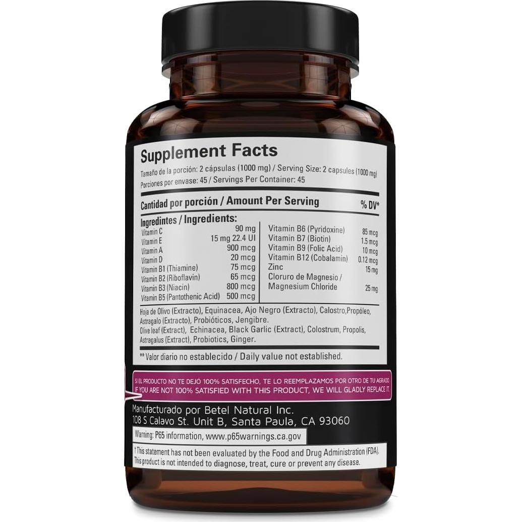 Cápsulas Inmunidad Fuerte Betel Natural 1000 mg - Equinácea