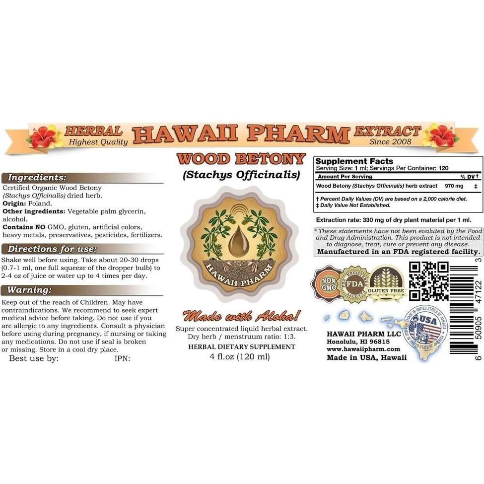 Extracto Líquido de Betónica Hawaii Pharm 120ml Natural