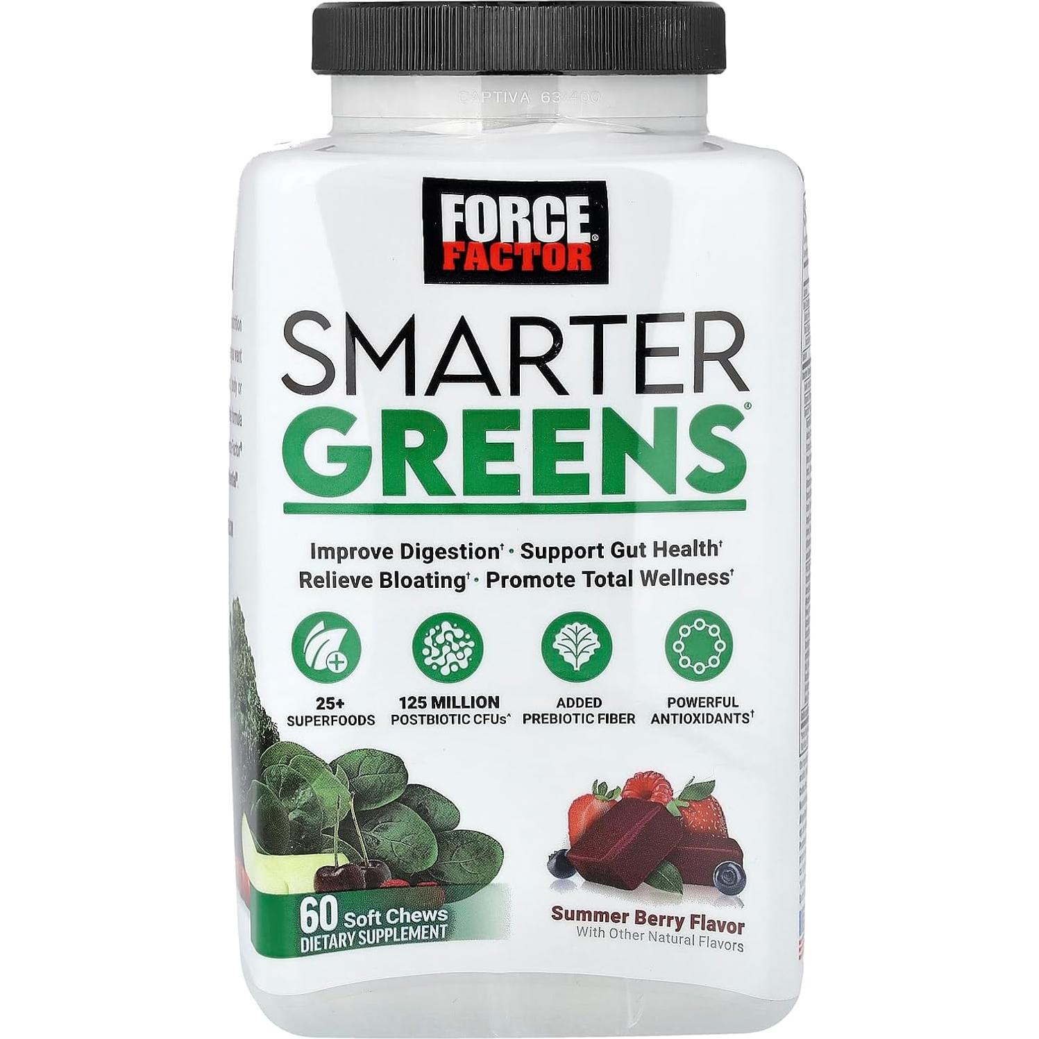 Gomas Blandas Force Factor Smarter Greens 60 Unidades