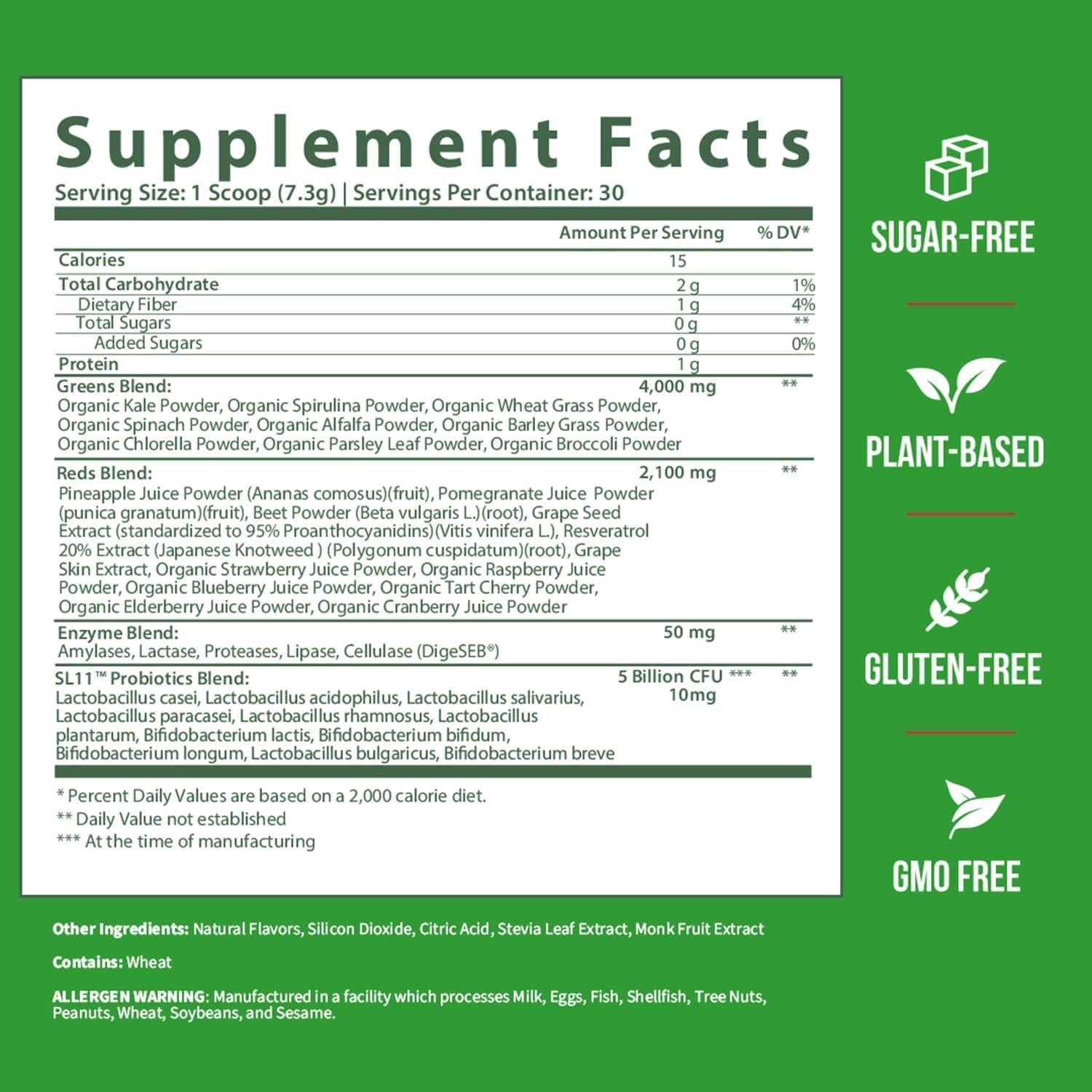 Polvo de Verduras y Rojas GoBiotix 218g - Superalimento Probiotico