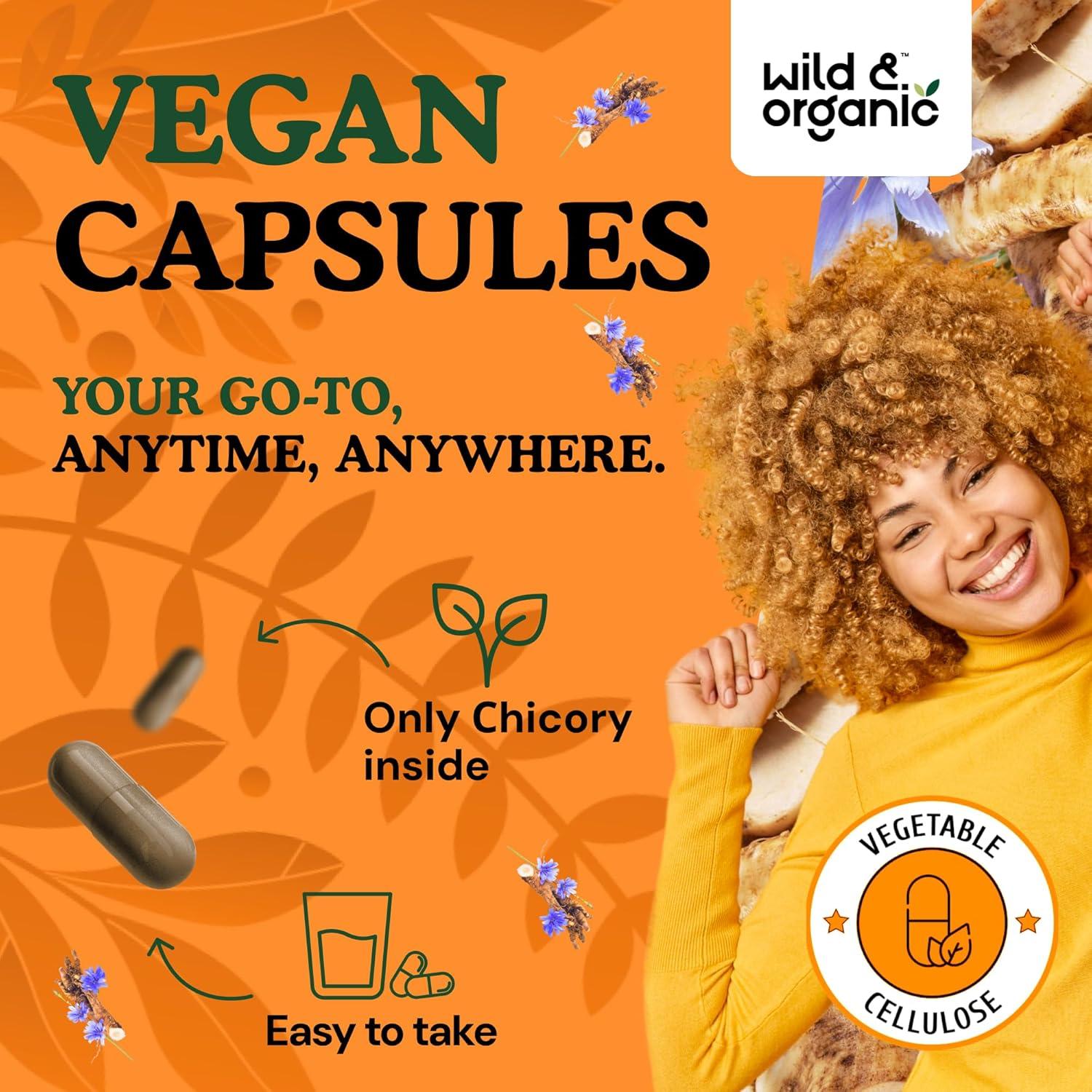 Cápsulas de Fibra de Raíz de Achicoria Silvestre 1200 mg - 120 Caps