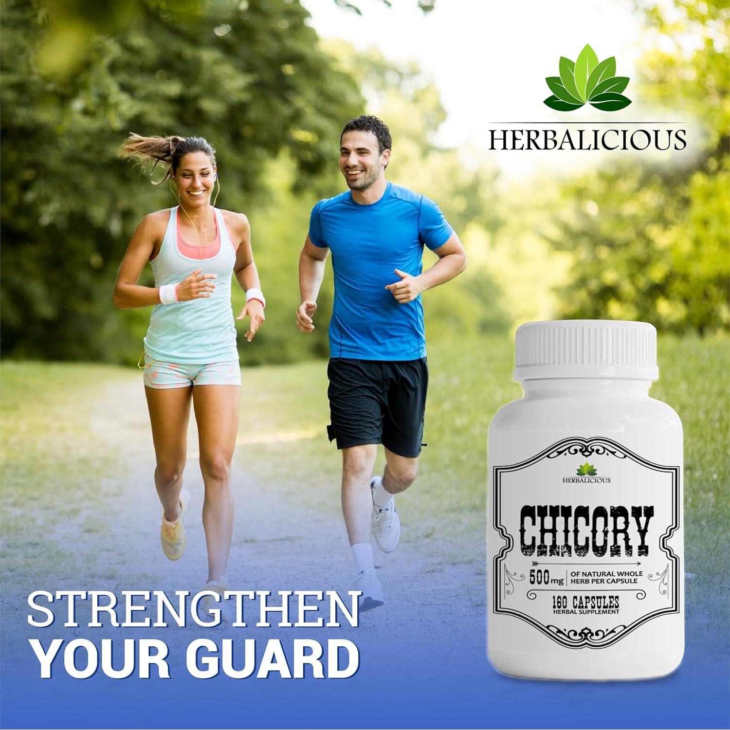 Suplemento de Raíz de Achicoria Herbalicious 160 Cápsulas