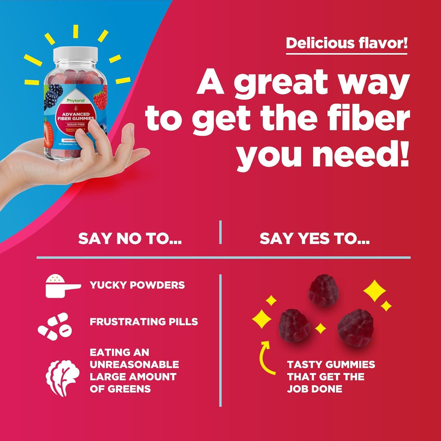 Gomitas de fibra veganas Phytoral 120 unidades sin azúcar