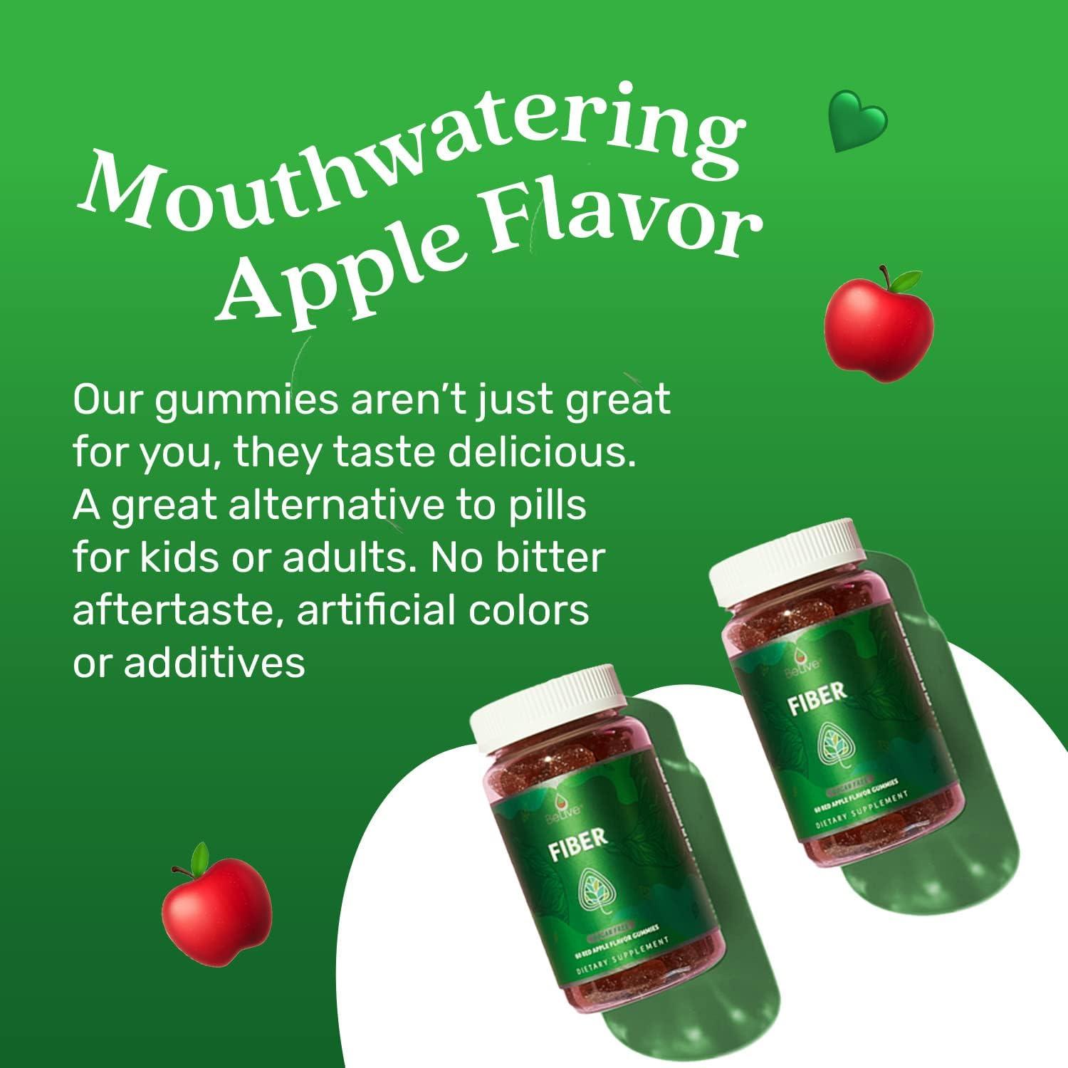Gomas de Fibra BeLive - Suplemento Prebiótico 60 Ct Sabor Manzana