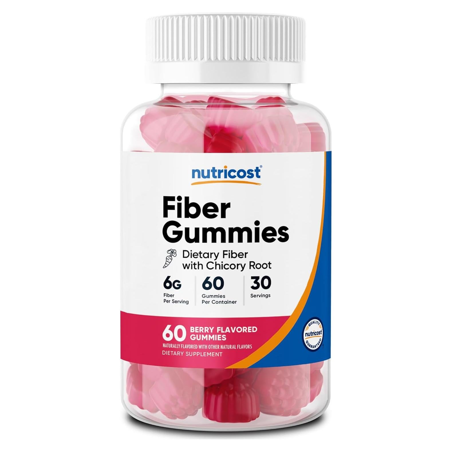 Gomitas de Fibra Nutricost 120g Sabor Baya Veganas 60 Porciones