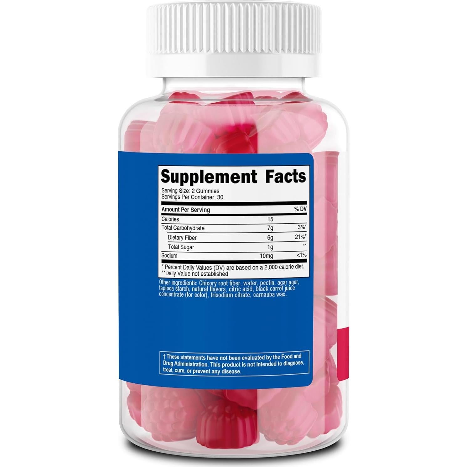 Gomitas de Fibra Nutricost 120g Sabor Baya Veganas 60 Porciones